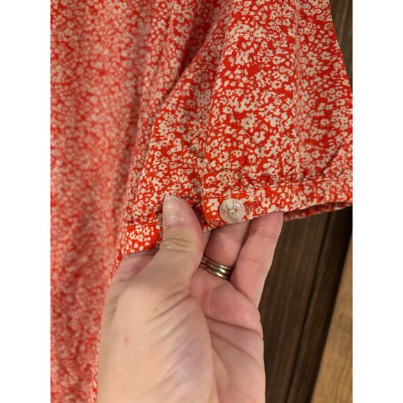 Universal Thread Floral Button Down Short Sleeve Blouse XL - Picture 6 of 6